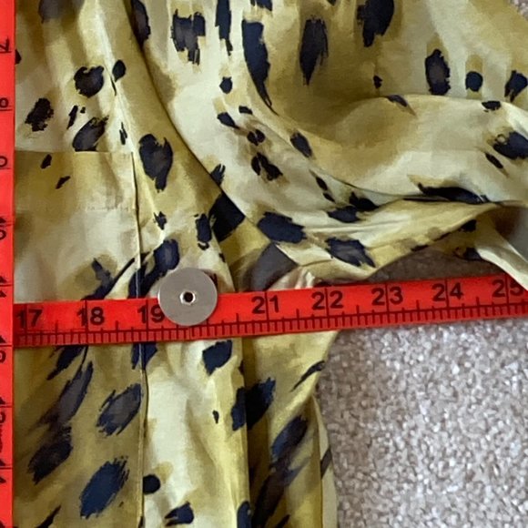 Primark Women's Black Animal Print Lime Green Slim Fit Shirt Size 18 - Picture 5 of 14